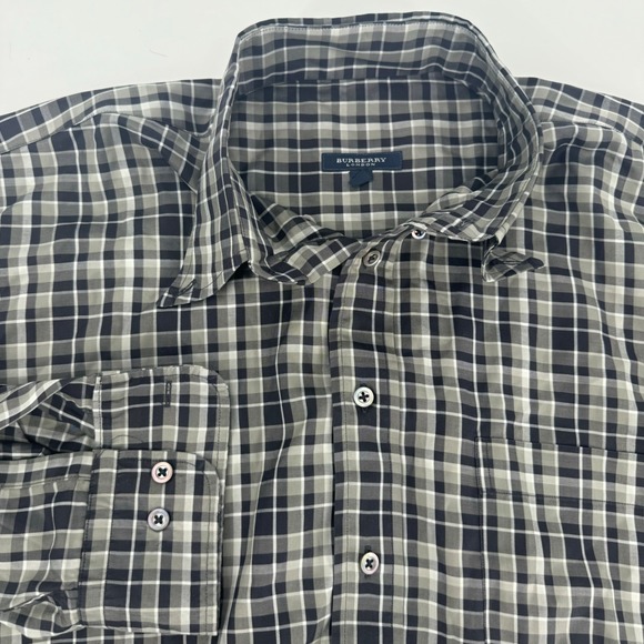 Burberry London Men's Plaid Button Down Long Sleeve Shirt - Picture 1 of 3